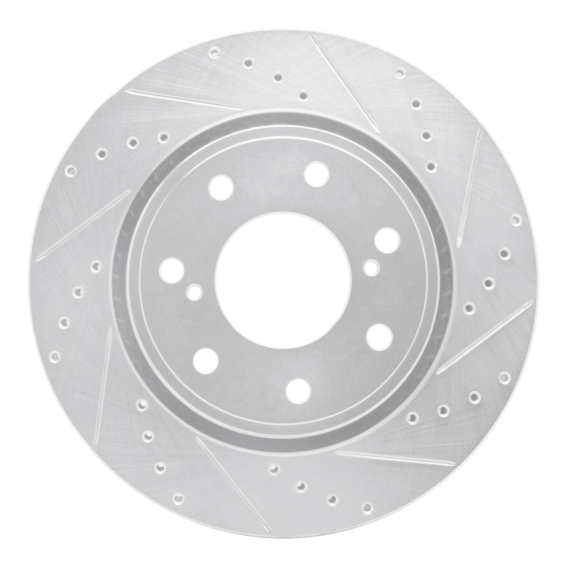 R1 10-14 Ford F-150 4WD Front Right Drilled & Slotted Silver Brake Rotor