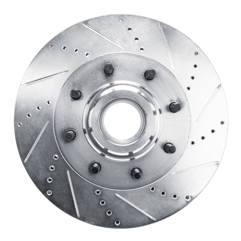 R1 11-25 Ford F-350 Super Duty 2WD Front Right Drilled & Slotted Silver Brake Rotor