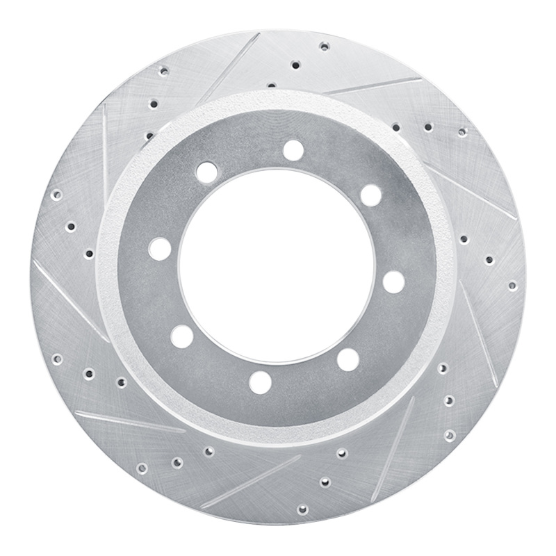 R1 11-22 Ford F-450 Super Duty Rear Left Drilled & Slotted Silver Brake Rotor