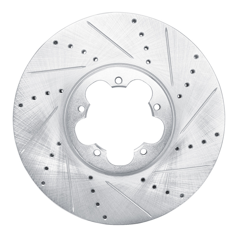 R1 14-19 Ford Transit-150 Front Right Drilled & Slotted Silver Brake Rotor