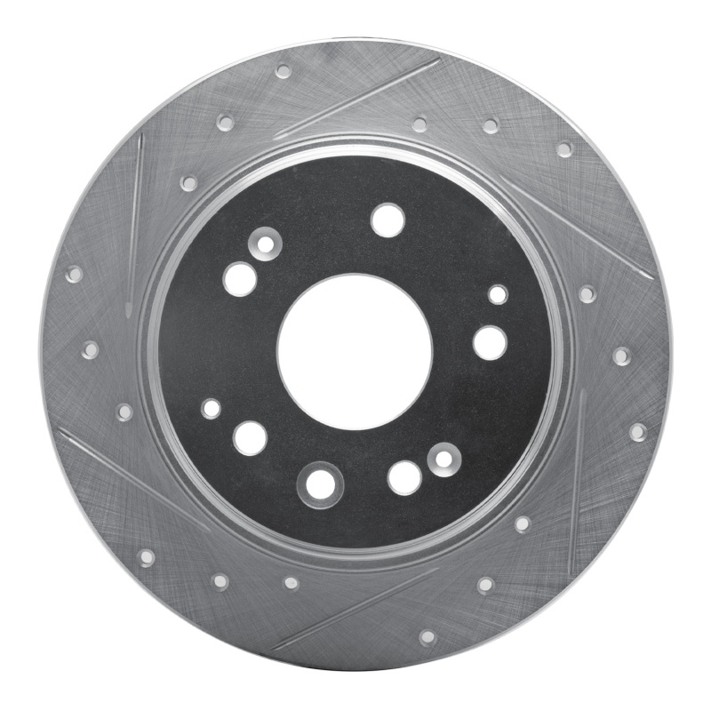 R1 01-03 Acura CL Rear Left Drilled & Slotted Silver Brake Rotor