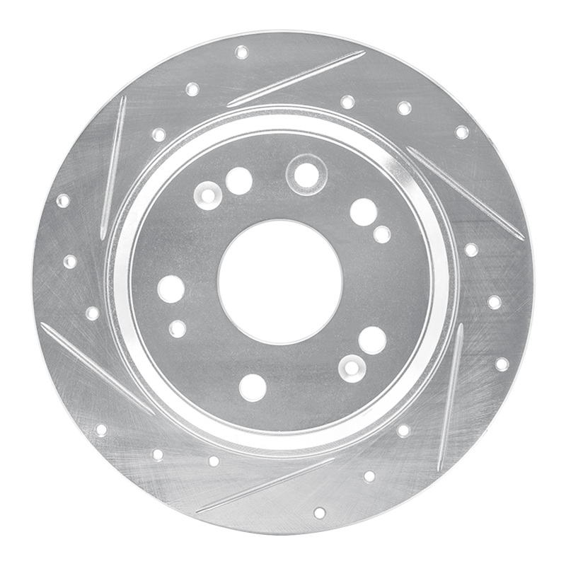 R1 02-04 Acura RL Rear Left Drilled & Slotted Silver Brake Rotor