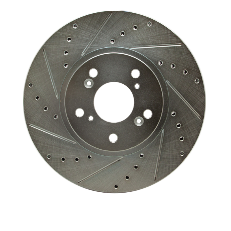 R1 04-08 Acura TL Front Left Drilled & Slotted Silver Brake Rotor