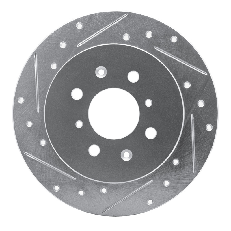 R1 01-05 Acura EL Rear Left Drilled & Slotted Silver Brake Rotor
