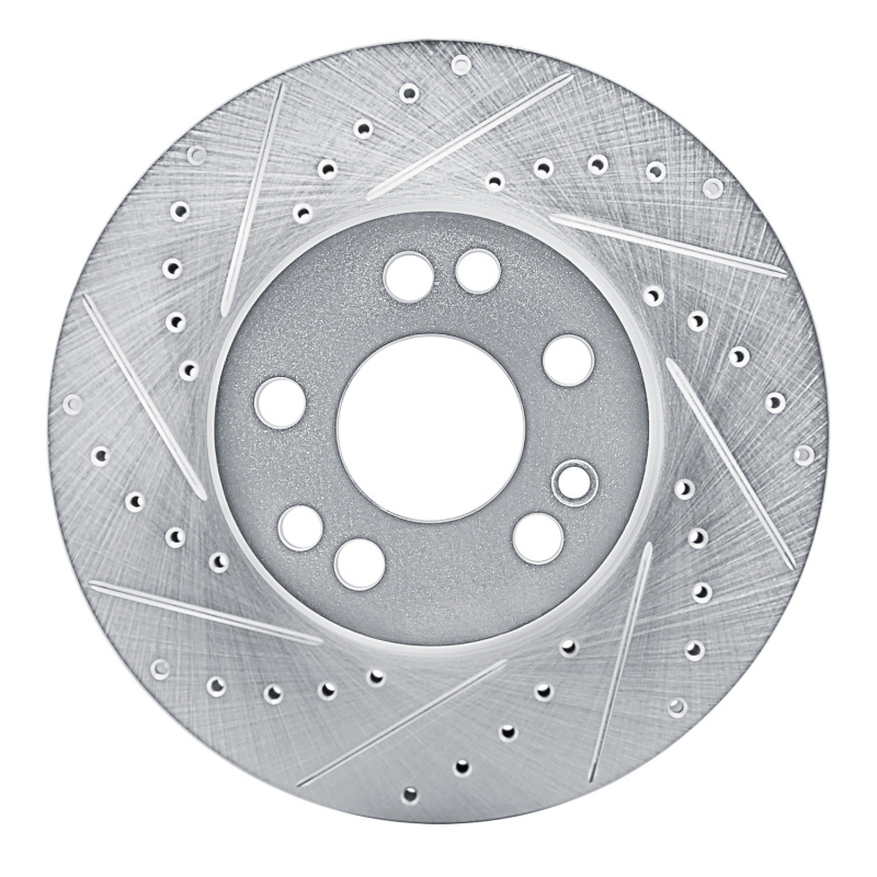 R1 91-99 Mercedes-Benz S350 Front Left Drilled & Slotted Silver Brake Rotor