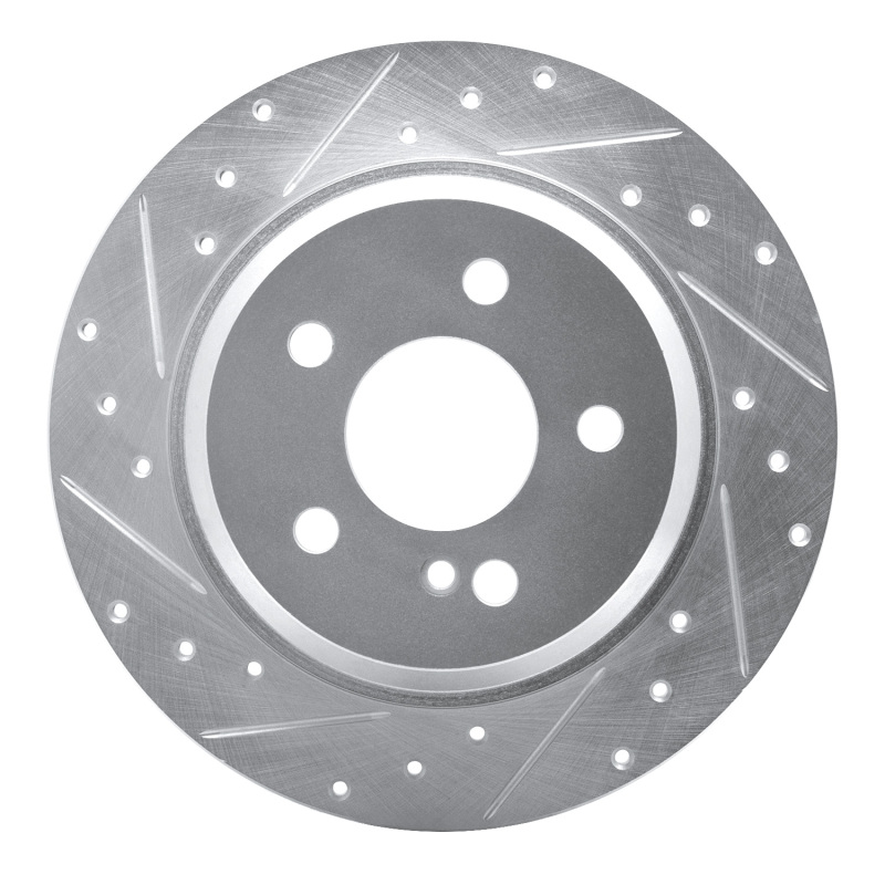 R1 03-16 Mercedes-Benz E200 (Latin America) Rear Left Drilled & Slotted Silver Brake Rotor