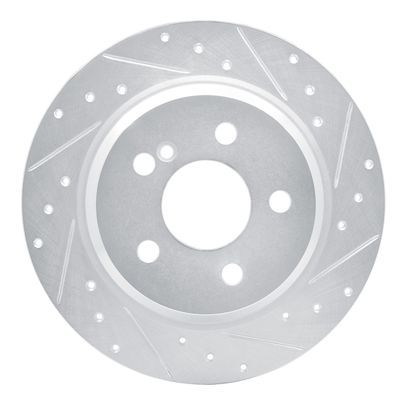 R1 03-16 Mercedes-Benz E200 (Latin America) Rear Right Drilled & Slotted Silver Brake Rotor