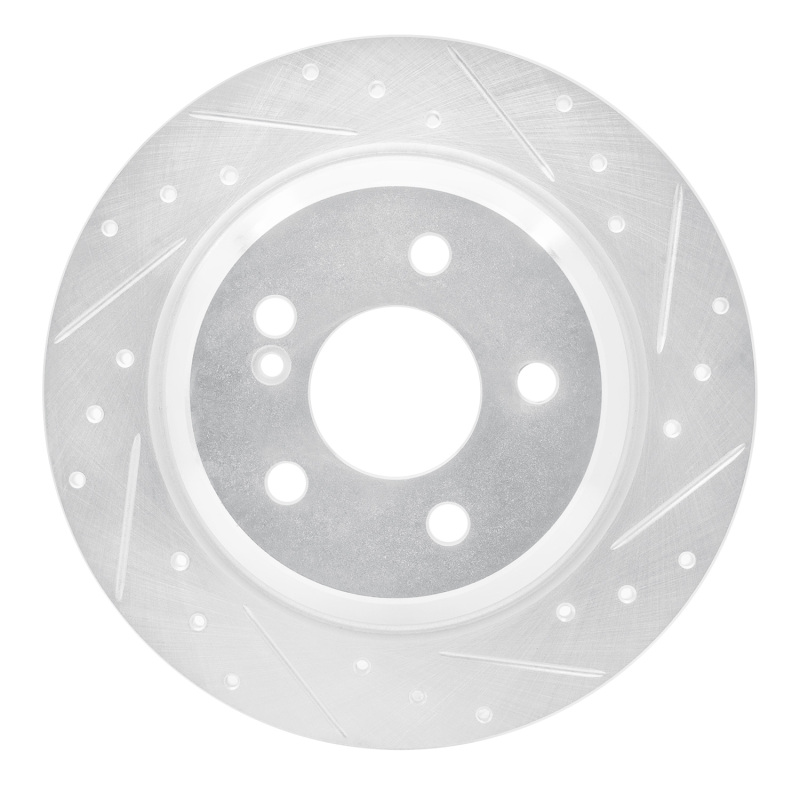 R1 03-06 Mercedes-Benz S350 Rear Right Drilled & Slotted Silver Brake Rotor