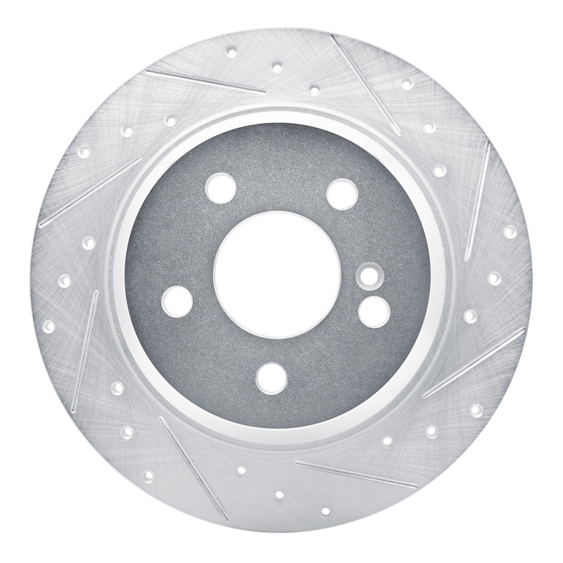 R1 03-06 Mercedes-Benz SL500 Rear Right Drilled & Slotted Silver Brake Rotor