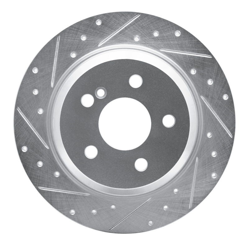 R1 07-13 Mercedes-Benz S400 (USA) Rear Left Drilled & Slotted Silver Brake Rotor