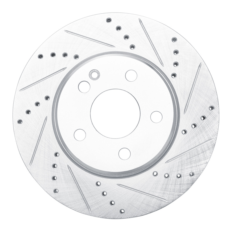 R1 06-11 Mercedes-Benz B200 Front Right Drilled & Slotted Silver Brake Rotor