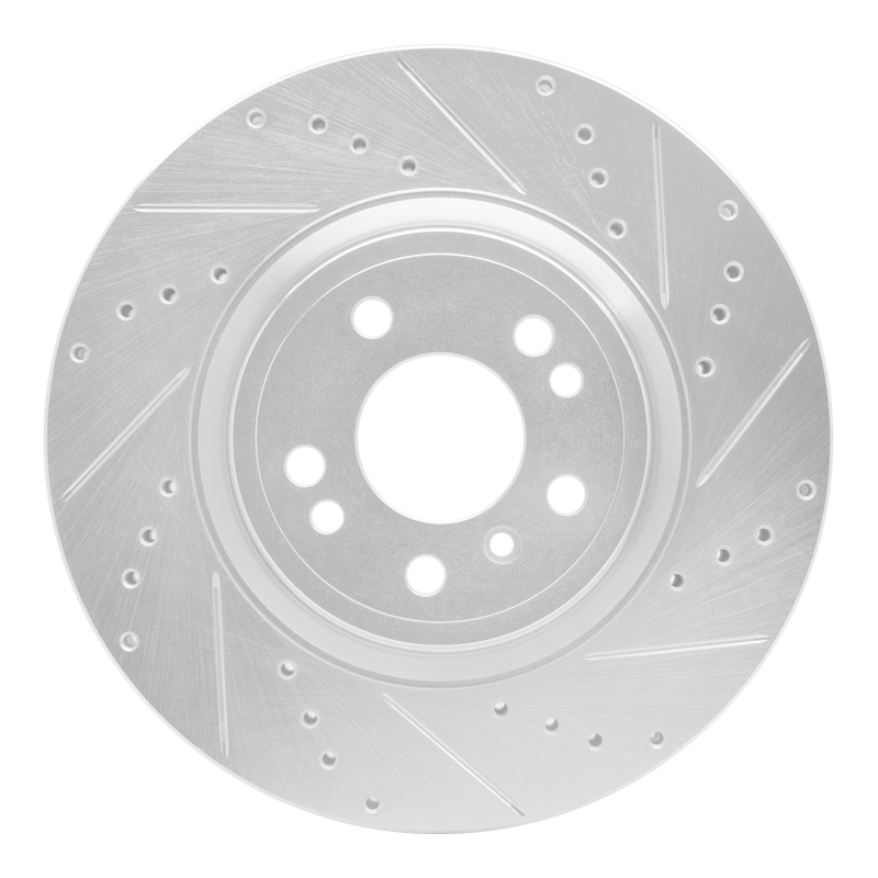 R1 12-18 Mercedes-Benz ML250 Front Right Drilled & Slotted Silver Brake Rotor