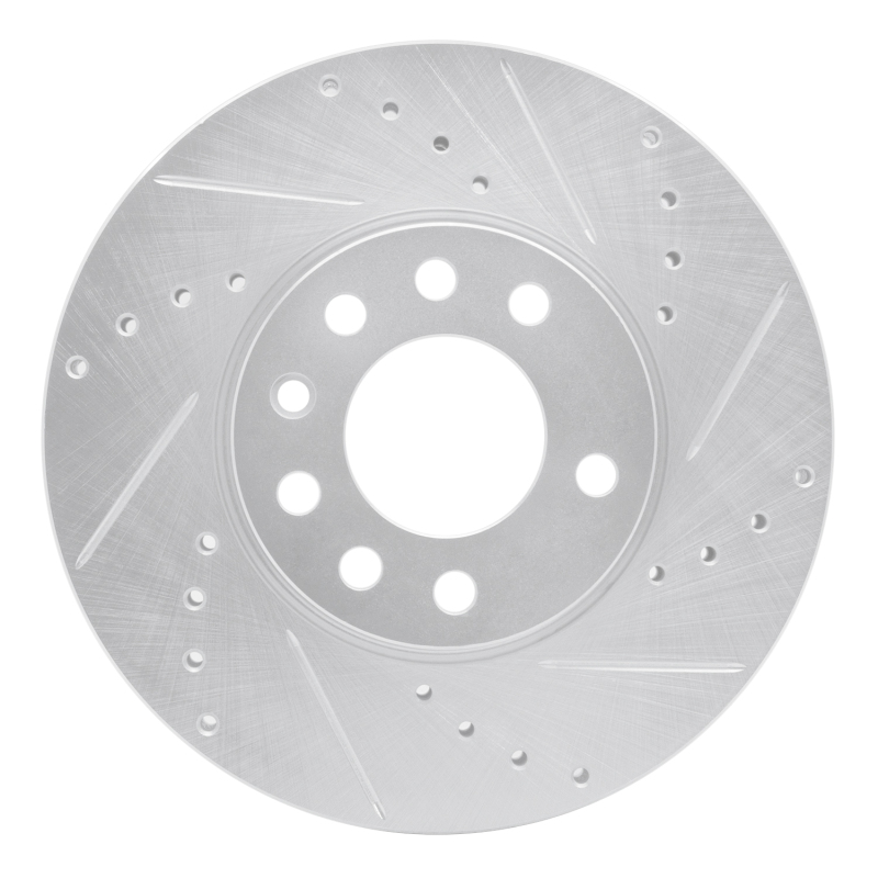 R1 03-11 Cadillac BLS (Mexico) Front Right Drilled & Slotted Silver Brake Rotor