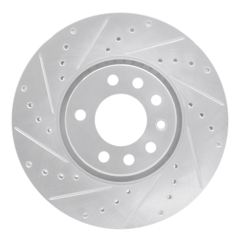 R1 03-11 Cadillac BLS (Mexico) Front Left Drilled & Slotted Silver Brake Rotor