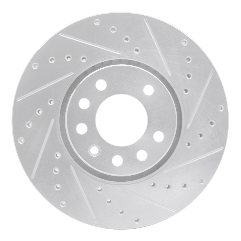 R1 03-11 Cadillac BLS (Mexico) Front Right Drilled & Slotted Silver Brake Rotor