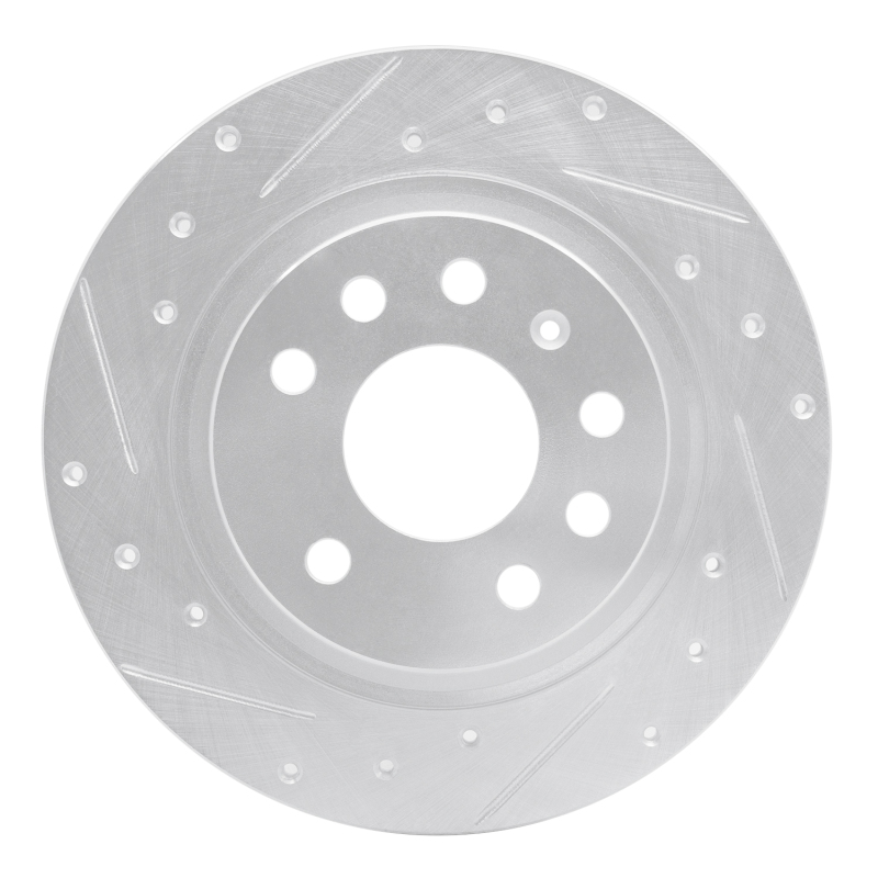 R1 03-11 Cadillac BLS (Mexico) Rear Left Drilled & Slotted Silver Brake Rotor
