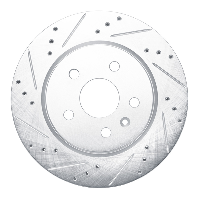 R1 10-25 Buick ALLURE Rear Left Drilled & Slotted Silver Brake Rotor