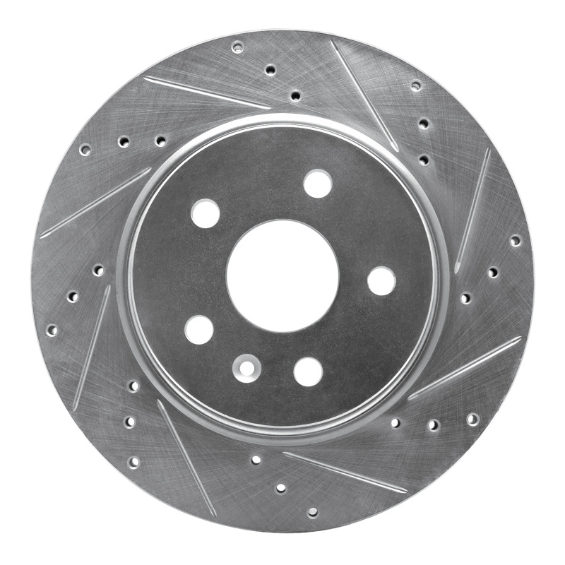 R1 10-25 Buick Regal Rear Right Drilled & Slotted Silver Brake Rotor