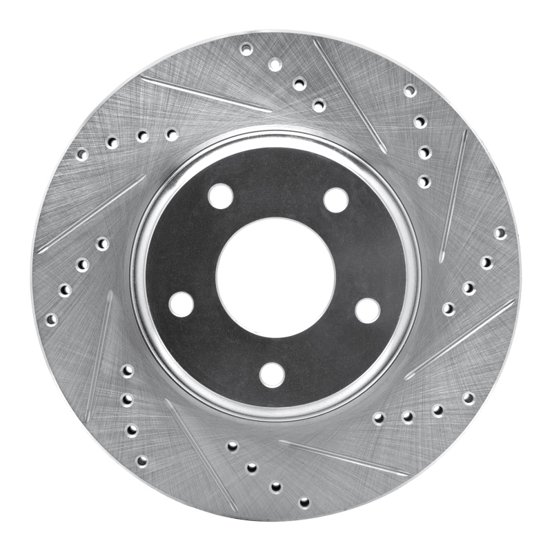 R1 02-06 Infiniti I35 Front Right Drilled & Slotted Silver Brake Rotor