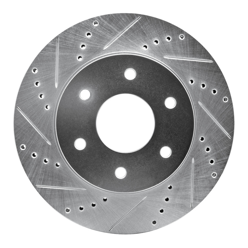 R1 04-05 Infiniti QX56 Front Left Drilled & Slotted Silver Brake Rotor