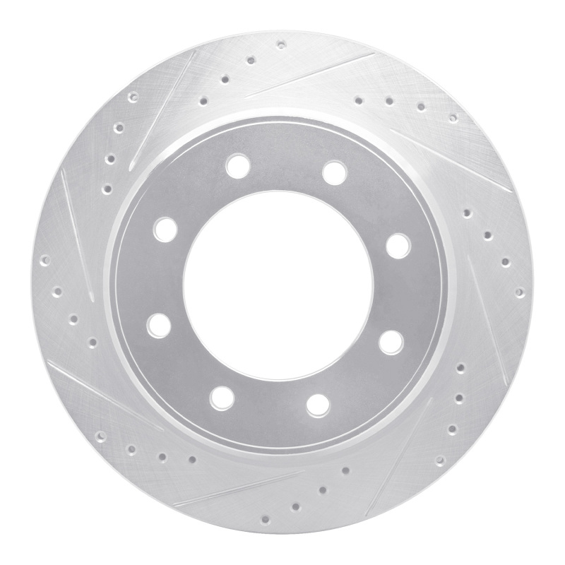 R1 12-21 Nissan NV1500 Rear Left Drilled & Slotted Silver Brake Rotor