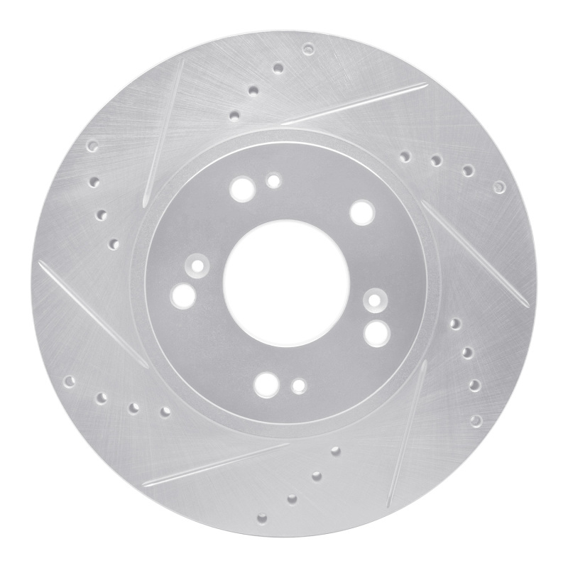 R1 04-11 Mitsubishi Grandis (Mexico) Front Left Drilled & Slotted Silver Brake Rotor
