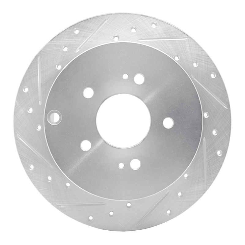 R1 04-11 Mitsubishi Grandis (Mexico) Rear Left Drilled & Slotted Silver Brake Rotor