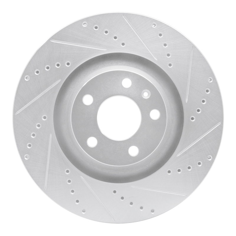 R1 05-11 Audi A6 Quattro Front Right Drilled & Slotted Silver Brake Rotor