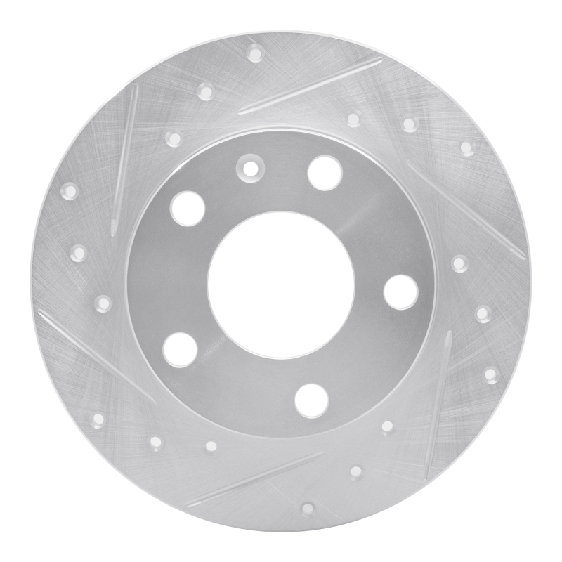 R1 02-06 Audi A4 Quattro Rear Left Drilled & Slotted Silver Brake Rotor