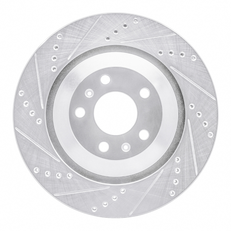 R1 04-18 Audi A8 Rear Left Drilled & Slotted Silver Brake Rotor
