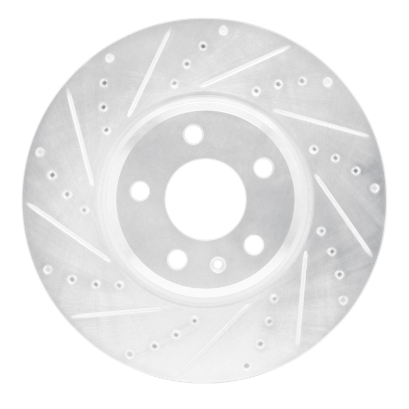 R1 08-12 Audi Q5 (Mexico) Front Left Drilled & Slotted Silver Brake Rotor