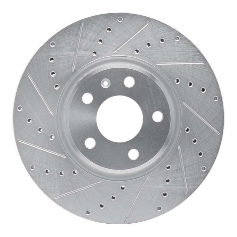 R1 11-17 Audi Q5 (Mexico) Front Left Drilled & Slotted Silver Brake Rotor