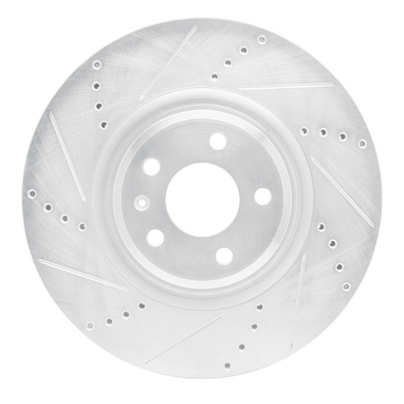 R1 12-20 Audi Q5 (Mexico) Front Left Drilled & Slotted Silver Brake Rotor