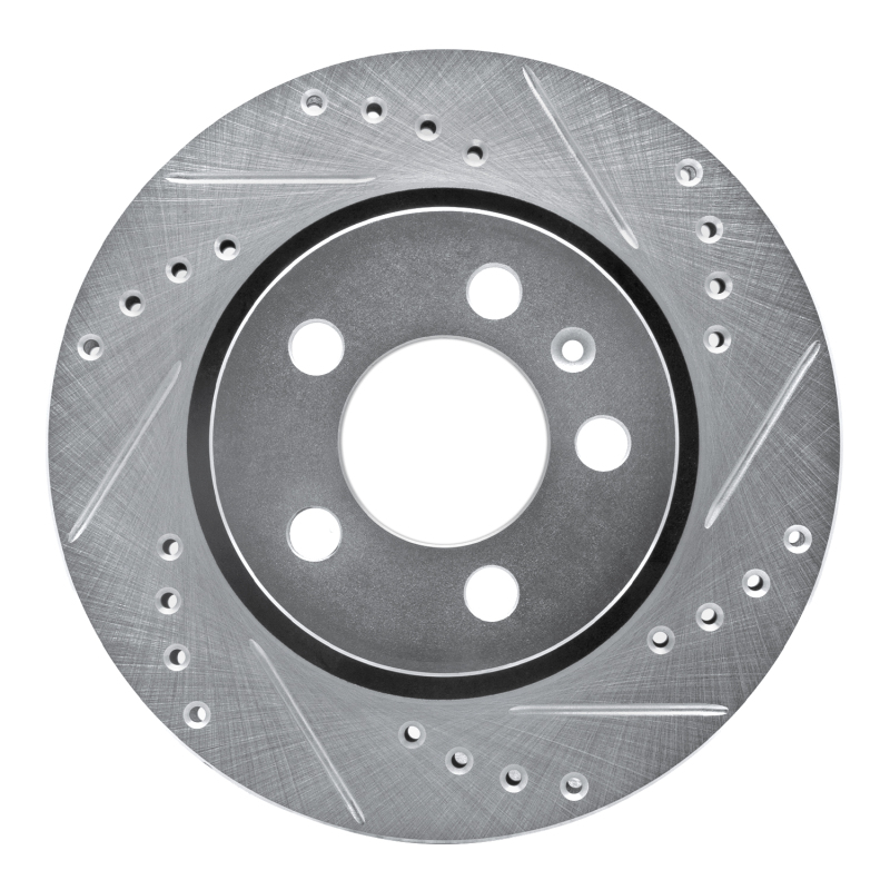 R1 00-06 Audi TT Quattro Rear Right Drilled & Slotted Silver Brake Rotor