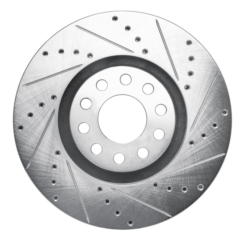 R1 02-05 Volkswagen Passat (USA/Canada) Front Right Drilled & Slotted Silver Brake Rotor