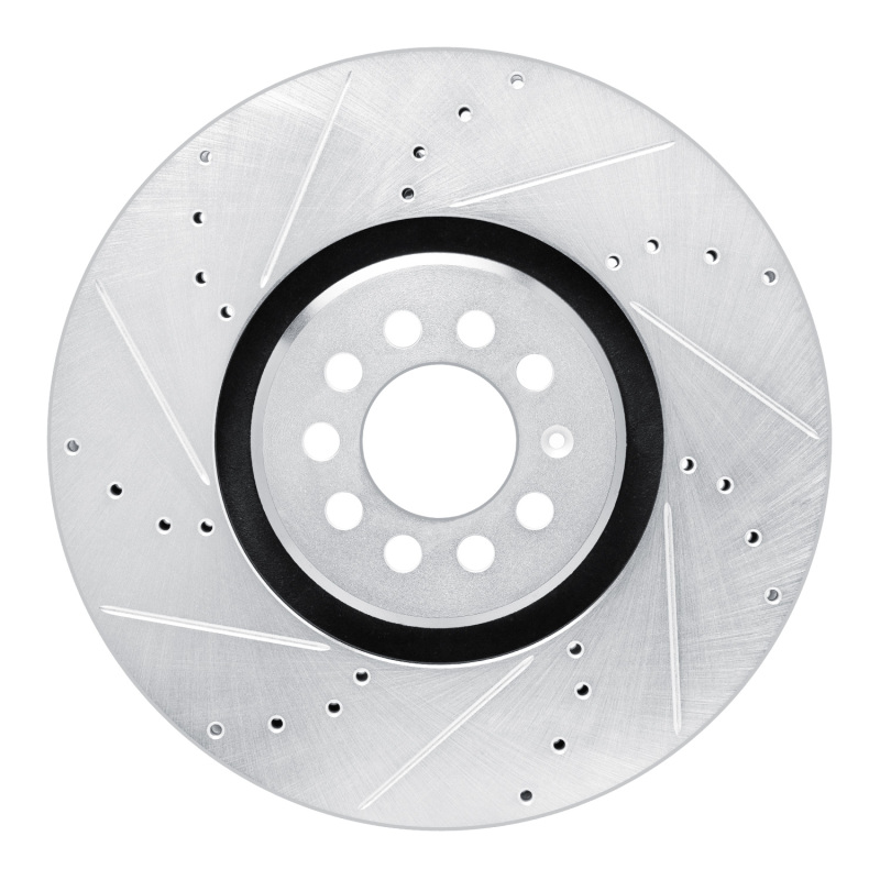 R1 04-06 Audi TT Quattro Left Front Drilled & Slotted Silver Brake Rotor
