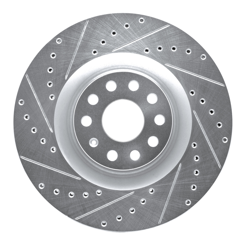 R1 06-13 Audi S3 (Mexico) Front Left Drilled & Slotted Silver Brake Rotor