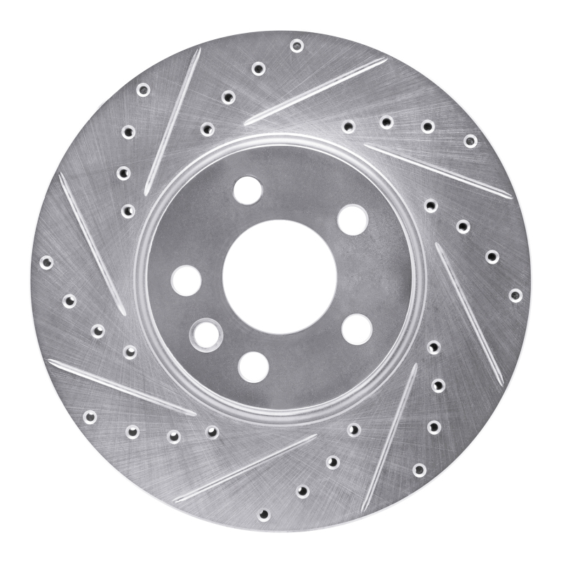 R1 01-03 Volkswagen EuroVan Front Left Drilled & Slotted Silver Brake Rotor