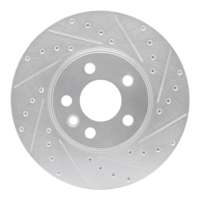 R1 01-03 Volkswagen EuroVan Front Right Drilled & Slotted Silver Brake Rotor
