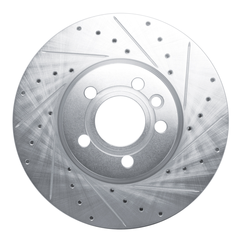R1 01-03 Volkswagen EuroVan Front Right Drilled & Slotted Silver Brake Rotor