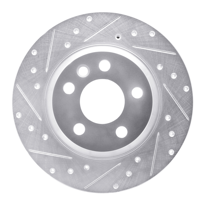 R1 01-03 Volkswagen EuroVan Rear Left Drilled & Slotted Silver Brake Rotor
