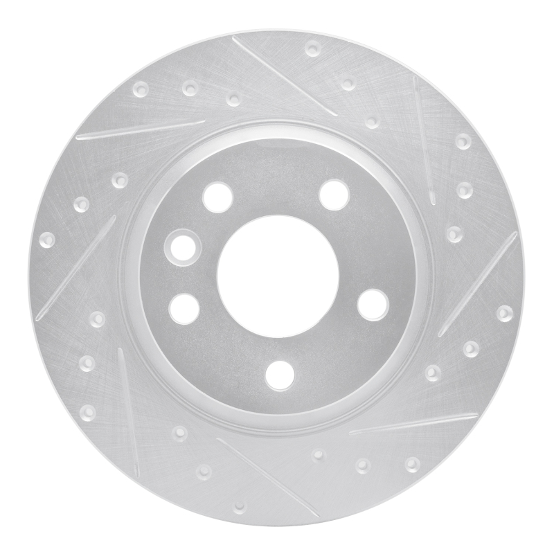R1 01-03 Volkswagen EuroVan Rear Right Drilled & Slotted Silver Brake Rotor
