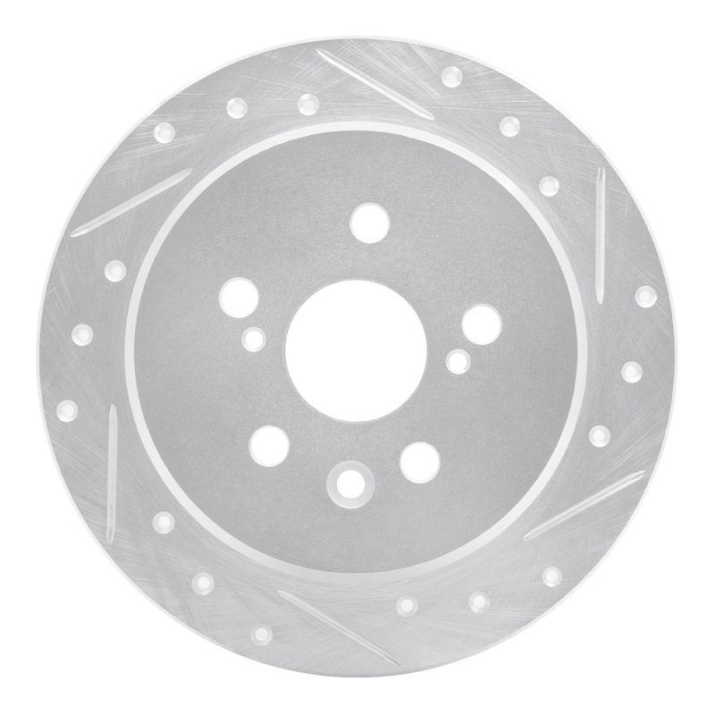 R1 88-91 Toyota Camry Rear Right Drilled & Slotted Silver Brake Rotor