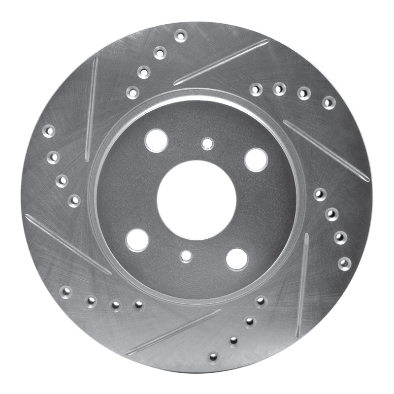 R1 01-03 Toyota Prius Front Left Drilled & Slotted Silver Brake Rotor