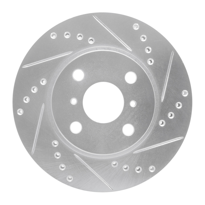 R1 01-03 Toyota Prius Front Right Drilled & Slotted Silver Brake Rotor