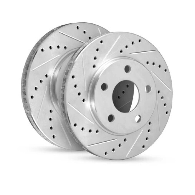R1 05-10 Hino 185 Rear Left Drilled & Slotted Silver Brake Rotor