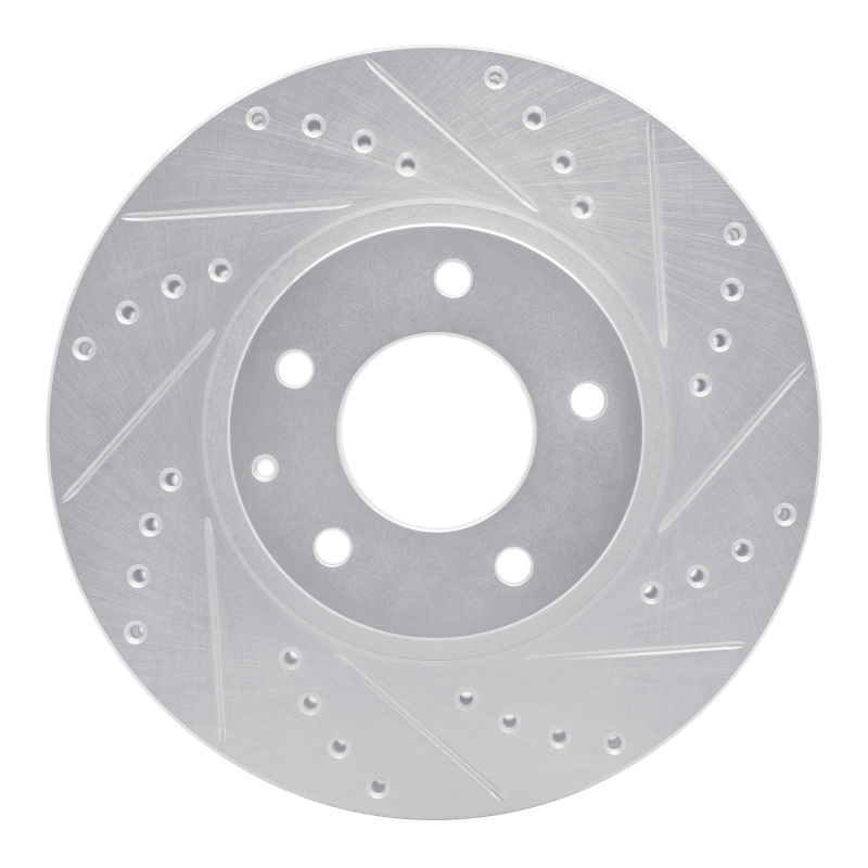 R1 01-02 Mazda Millenia Front Right Drilled & Slotted Silver Brake Rotor