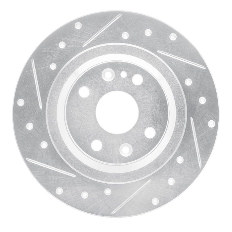 R1 01-05 Mazda Miata Rear Left Drilled & Slotted Silver Brake Rotor