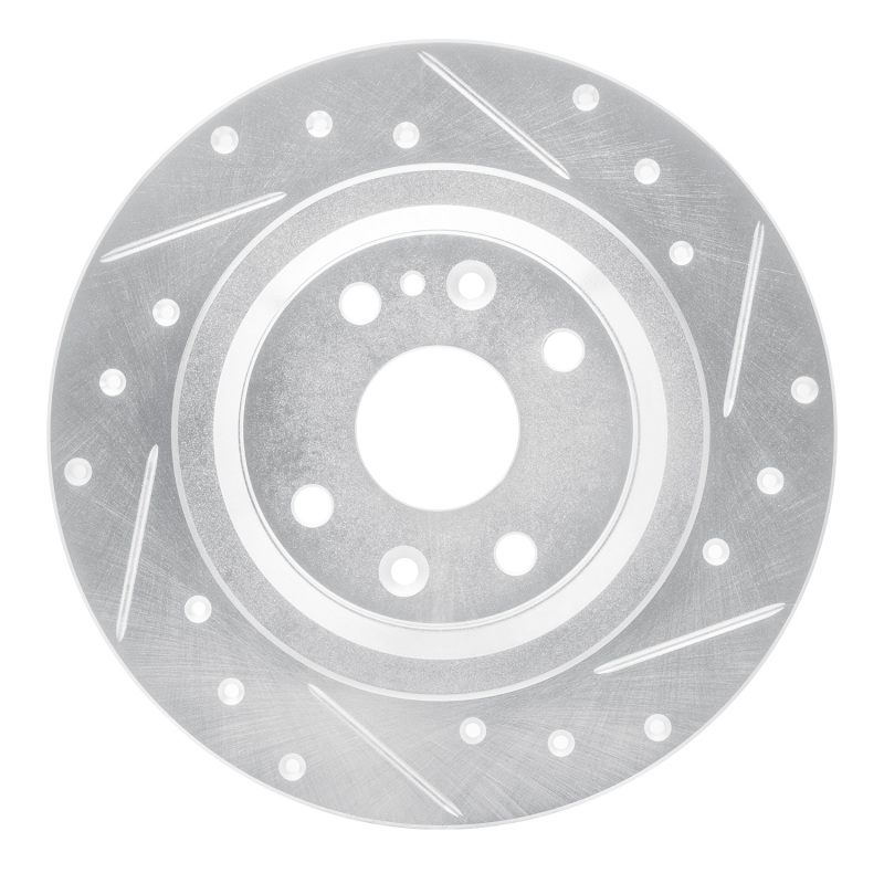 R1 01-05 Mazda Miata Rear Right Drilled & Slotted Silver Brake Rotor