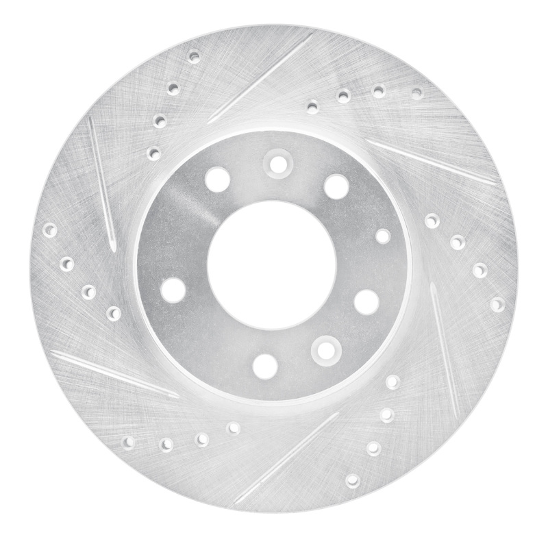 R1 03-05 Mazda 6 Front Left Drilled & Slotted Silver Brake Rotor